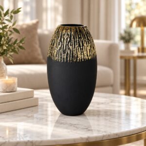 Vase Décoratif en Verre Texturé 28*16 cm