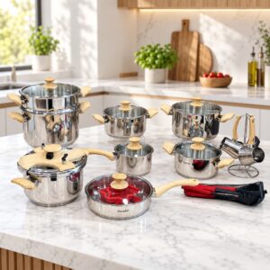 Hascevher – Batterie de Cuisine 29 Pièces en Inox
