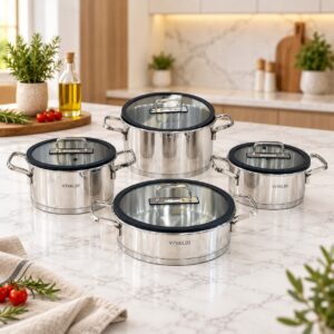 Batterie De Cuisine Vivaldi Prime-8 pièces En Inox 18/10