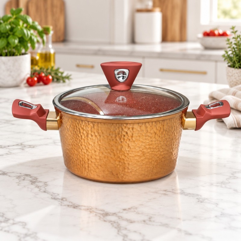 Sizar - Faitout 20 cm en Granite Effet Cuivré