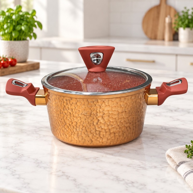 Sizar - Faitout 26 cm en Granite Effet Cuivré