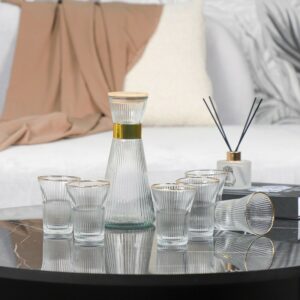 Service à Eau 7 Pièces en Verre Strié