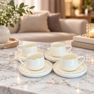 Service à Café au Lait en Porcelaine 12 Pièces
