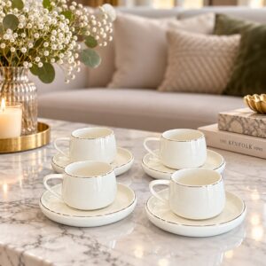 Service à Café Noir en Porcelaine 12 Pièces