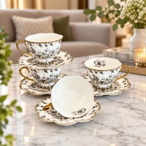 Service à Café au Lait en Porcelaine 12 Pièces