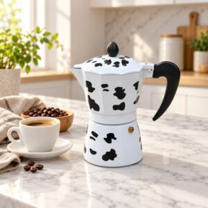 Cafetière Italienne Moka en Aluminium 4 Tasses – Vache