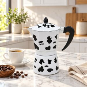 Cafetière Italienne Moka en Aluminium 9 Tasses – Vache
