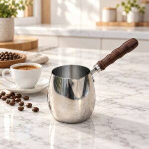 Cafetière Turque en Inox 250 ml avec Manche en Bois