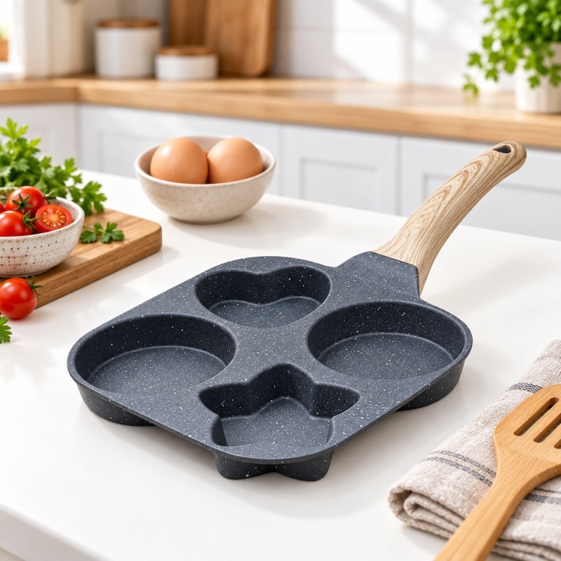 Poêle à Pancake 4 Compartiments en Granite 19×19 cm